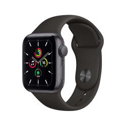 New Apple Watch SE (GPS, 40mm) - Space Grey Aluminium Case with Black Sport Band